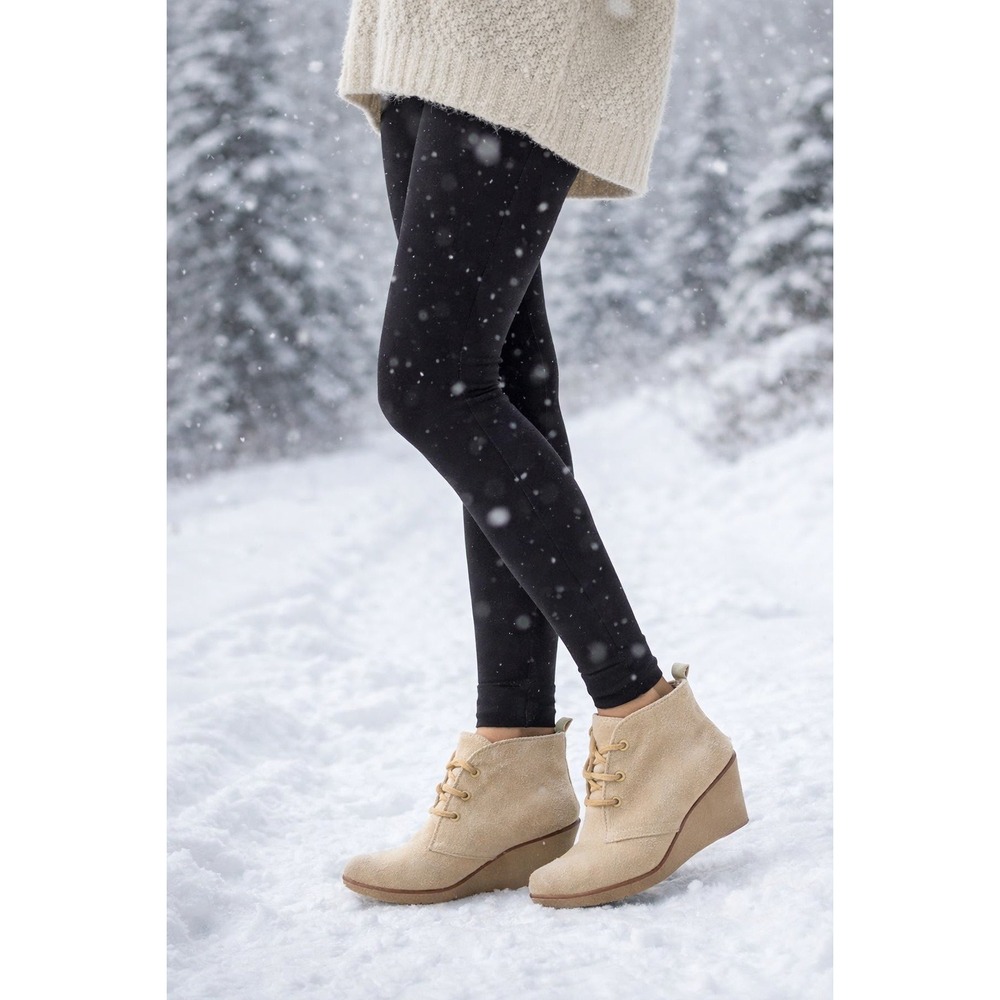 Sperry Womens Tan sz 7Mβ Harlow Wedge Ankle Boot Winter Top Sider Suede Lace Up